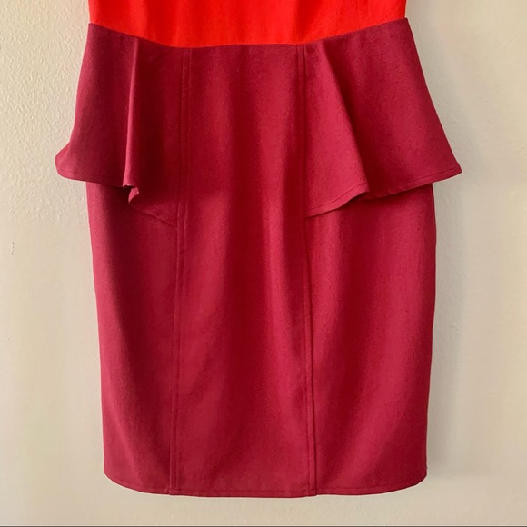 | ophelia red & burgundy color block dress | - Picture 8 of 15